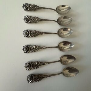 Demitasse Silver Rose Spoons